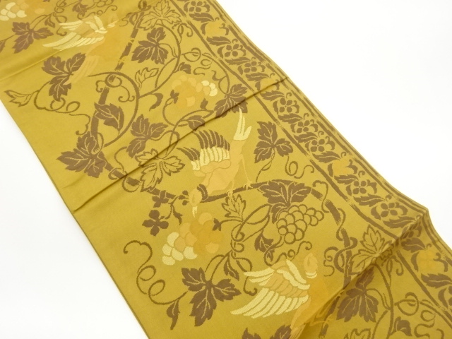 JAPANESE FUKURO OBI / WOVEN GRAPE ARABESQUE